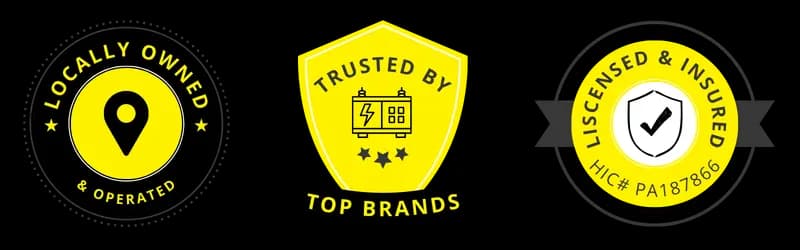 Trust badges for licensed, insured, and locally owned service